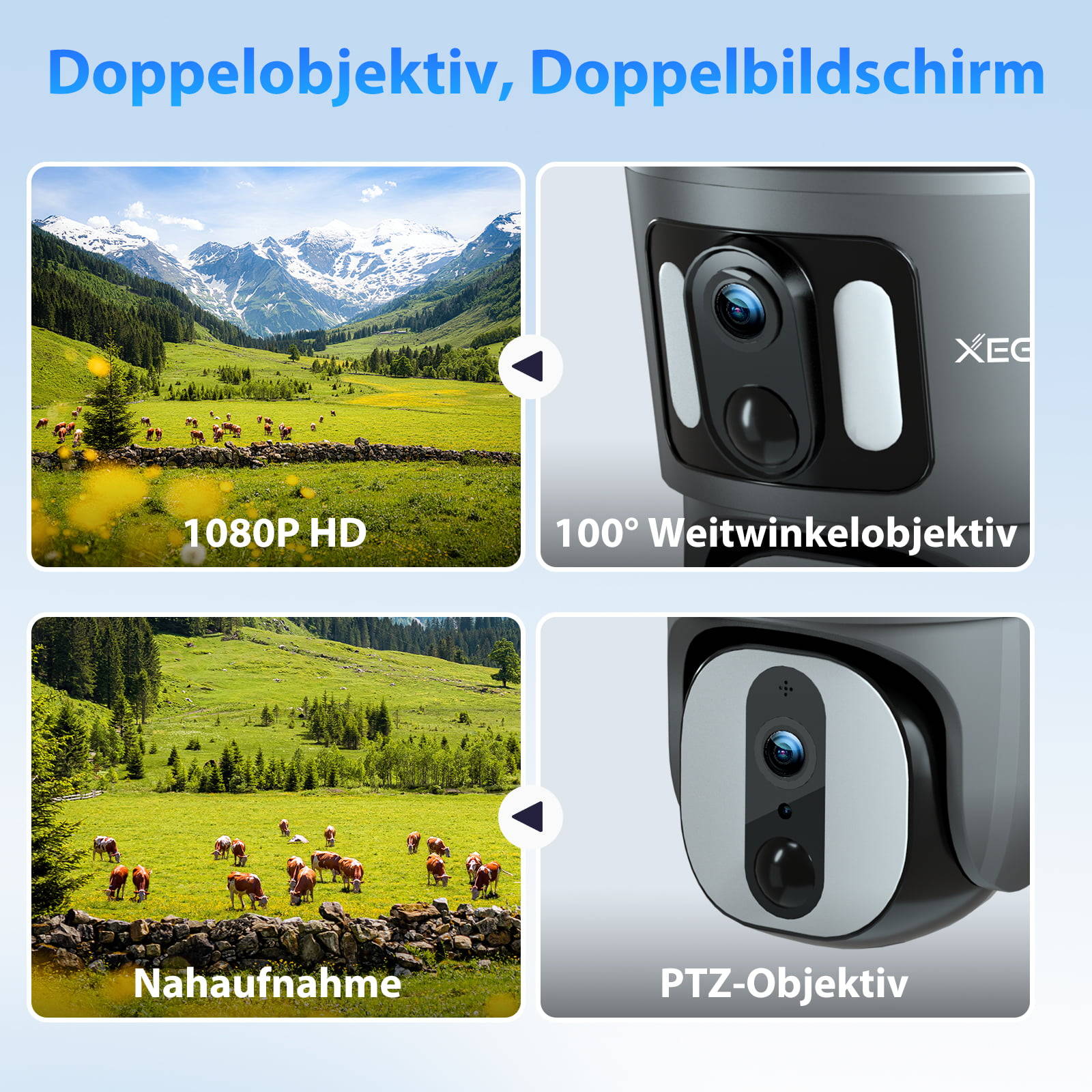 XEGA 4G LTE Cellular Security Camera Solar Powered Outdoor Camera